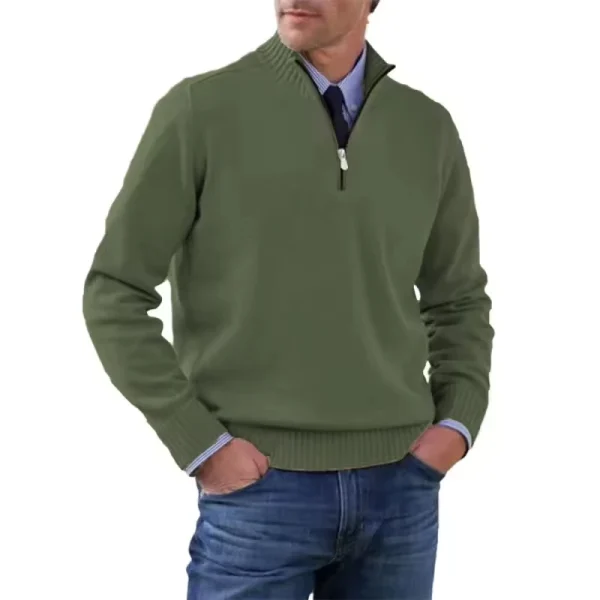 Men Golf Jumpers 100% Cotton Long Sleeve Quarter Zip Sweatshirts 1/4 Zip Pullover Sweatshirts - Image 6