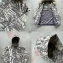 Zipper Pockets Winter Cotton Cropped Boxy Fit Camouflage With Faux Fur Men's Jackets