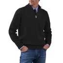 Men Golf Jumpers 100% Cotton Long Sleeve Quarter Zip Sweatshirts 1/4 Zip Pullover Sweatshirts