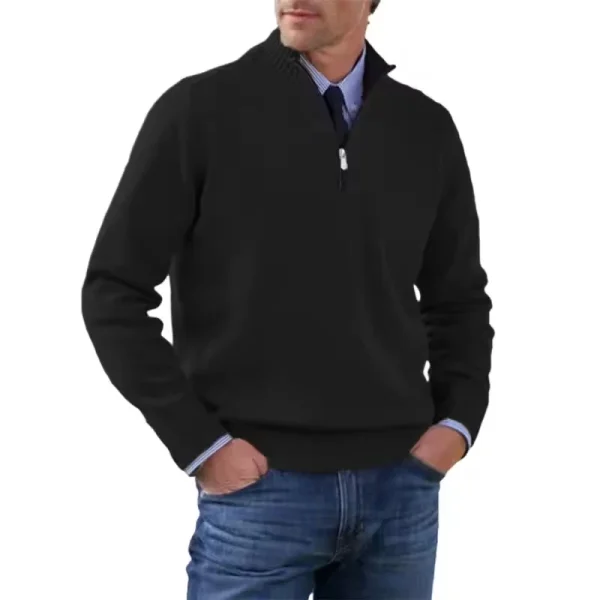 Men Golf Jumpers 100% Cotton Long Sleeve Quarter Zip Sweatshirts 1/4 Zip Pullover Sweatshirts - Image 4