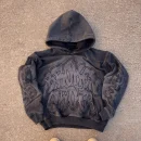 Drop Shoulder Boxy Cotton Vintage Patch Embroidery Sun Faded Oversized Pullover Acid Wash Hoodie