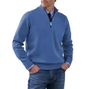 Men Golf Jumpers 100% Cotton Long Sleeve Quarter Zip Sweatshirts 1/4 Zip Pullover Sweatshirts