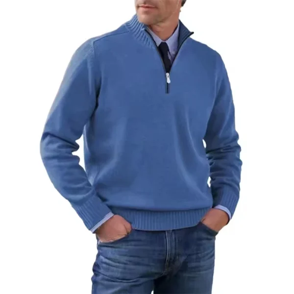 Men Golf Jumpers 100% Cotton Long Sleeve Quarter Zip Sweatshirts 1/4 Zip Pullover Sweatshirts - Image 3