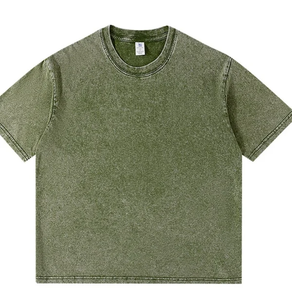 Graphic 250gsm Cotton Oversized Street Wear Washed Tshirt Vintage Acid Wash T-shirts - Image 6