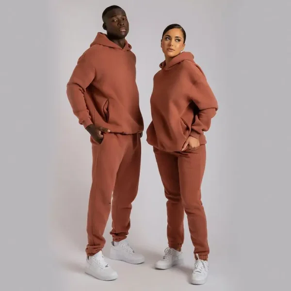 Black and Orange Mantors Men's Hooded Athletic Tracksuit Full
