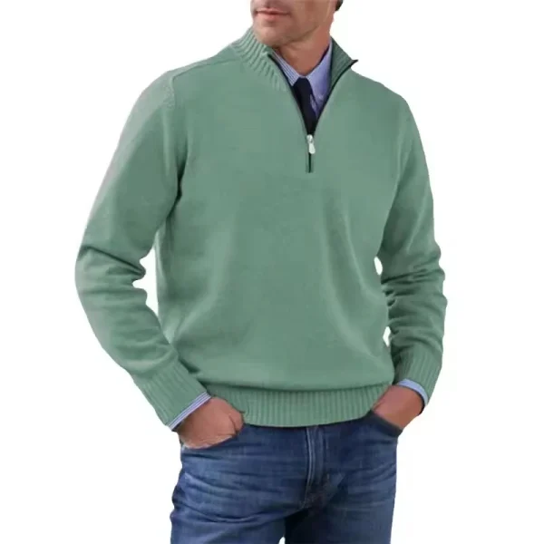 Men Golf Jumpers 100% Cotton Long Sleeve Quarter Zip Sweatshirts 1/4 Zip Pullover Sweatshirts - Image 5