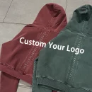 Screen Print French Terry Heavy Weight Pullover Washed 500 GSM Cotton Cropped Boxy Hoodie