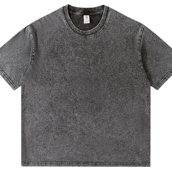 Graphic 250gsm Cotton Oversized Street Wear Washed Tshirt Vintage Acid Wash T-shirts - Image 5
