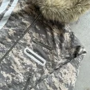 Zipper Pockets Winter Cotton Cropped Boxy Fit Camouflage With Faux Fur Men's Jackets