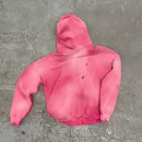 Distressed Sun Faded Zipper 100% Cotton Heavyweight Acid Wash Vintage French Terry Hoodie