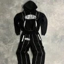 Printed Cotton French Terry Sweatsuit Zip up Oversized Hoodie Sweatpants and Hoodie Set for Men