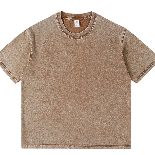 Graphic 250gsm Cotton Oversized Street Wear Washed Tshirt Vintage Acid Wash T-shirts - Image 4